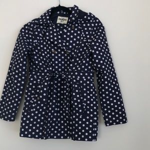 Oshkosh girls navy polka dot ruffle jacket size 12